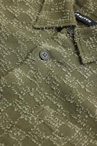 Image of SNITCH Olive Textured Overshirt