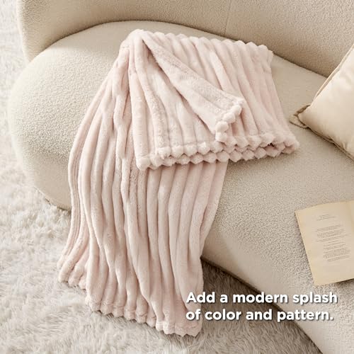 Bedsure BDT-3001 Crystal Pink Throw Blanket - 50x70 Inches Flannel Fleece, Super Soft Cozy Blanket for Women - 6