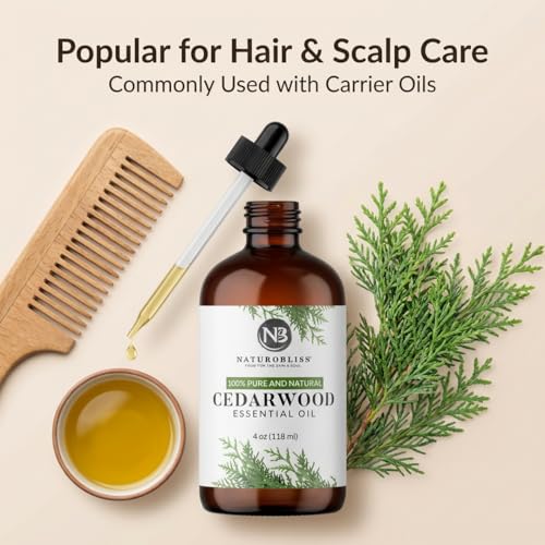 Image of NaturoBliss Cedarwood Essential Oil - Huge 4 Fl Oz - 100% Pure and Natural - Premium Grade Essential Oil for Diffuser and Aromatherapy, Skin, Massage, Candle and Soap Making Fragrance