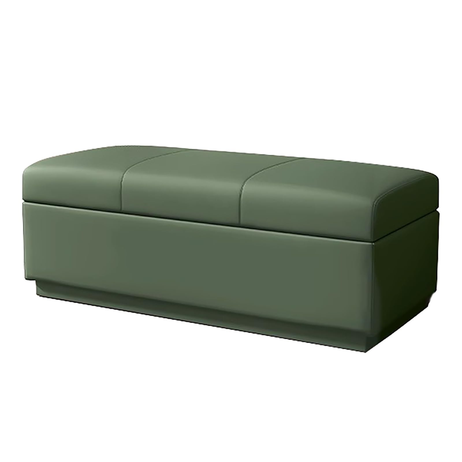 Repose-pieds polyvalent avec coffre de rangement rembourré vert