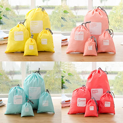 LZYMSZ 8 stuks opbergzakken, reistas, nylon, waterdichte kledingzak, trekkoord, tassen, organizer, tas voor koffer… - Image 4