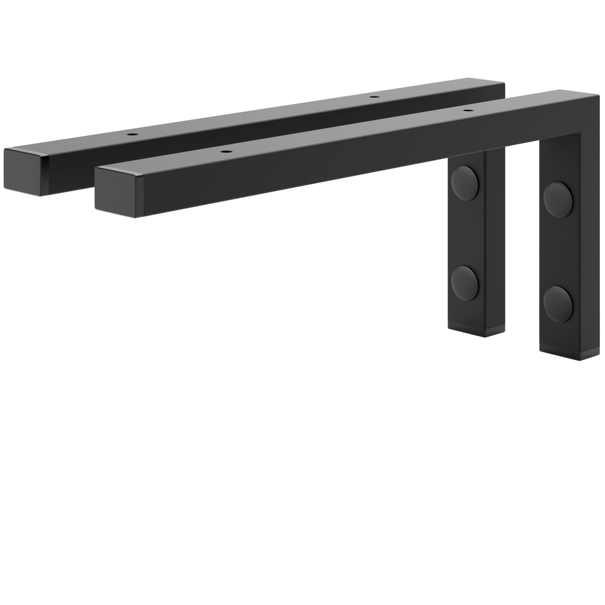 HOLZBRINK 2X Wandkonsole Schwarz für Waschtisch, Design und stabil Waschtischhalterung oder Winkel für Wandregal, Waschbecken Unterbau Wandmontage für waschtischplatte, 350x150 mm
