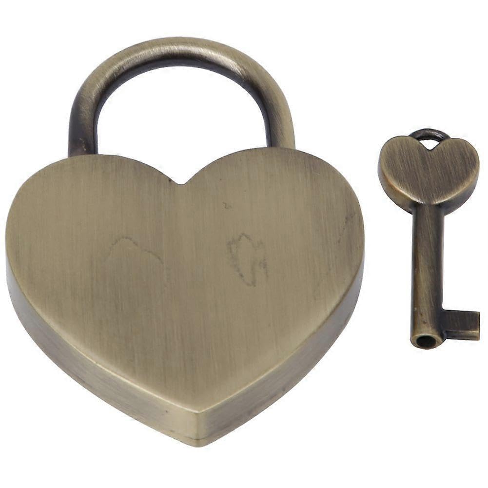 Joyhappst Image Color 2025 Latest Model 1 Set Heart Lock Metal Vintage Padlock Household Craft