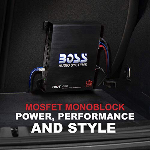 BOSS Audio Systems R1100M Monoblock Car Amplifier - 1100 High Output, 2-8 Ohm Stable, Low/High Level Inputs, Low Pass Crossover, MOSFET Power Supply - Image 3