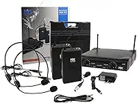 Microfone Sem Fio Com Receptor e 2 Microfones de Headset/Lapela 578,50 618,00 Mhz