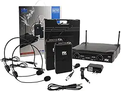 Microfone Sem Fio Com Receptor e 2 Microfones de Headset/Lapela 578,50 618,00 Mhz