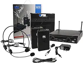 Microfone Sem Fio Com Receptor e 2 Microfones de Headset/Lapela 578,50 618,00 Mhz