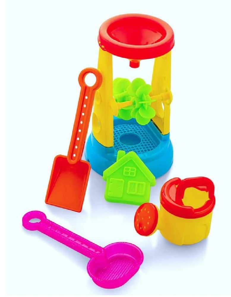 Storio Beach Sand Toys Castle Play Set with Fish, Crab Moulds for Kids & Toddlers, Useful for Gardening & Outdoor Tool Kit (Wheelie Theme),Assorted