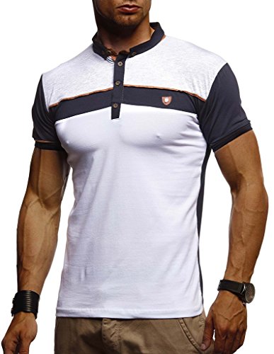 Leif Nelson Men's Modern Basic T-Shirt with Buttons Shortsleeve Sweatshirt Hoodie Sweater Jacket Slim Fit LN14252