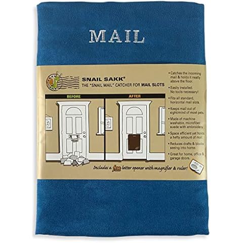 SNAIL SAKK: Mail Catcher for Letterboxes - Blue (2nd Quality). No Tools/Screws Required! Space efficient, Reduces Draughts, and More. (Basket Letter Cage Door Hardware Post) Cover