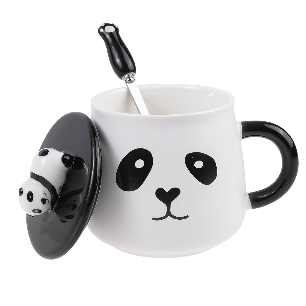 lachineuse Panda Collection Mug with Lid and Spoon Capacity: