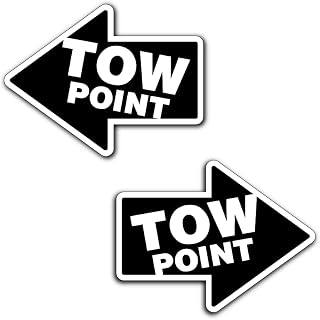 マニアックコレクション(maniac collection) (反射) TOW POINT ステッカー 矢印タイプ 小 7.5cm ２枚セット 牽引 牽引フック 車 カー 自動車 デカール シール 目印 レース レーサー (黒ベース白文字)