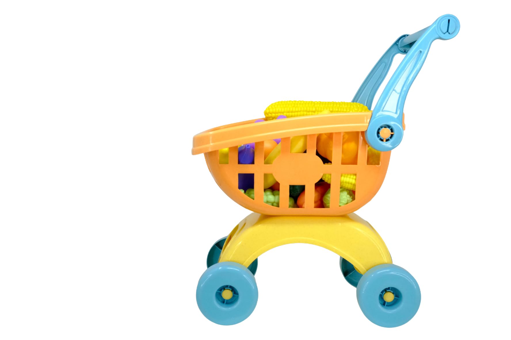 ODS - Maisonelle Bio, Chariot d'épicerie Jouet pour Enfants, avec Fruits, légumes et boîtes, Durable en bioplastique, 31 x 19 x 17 cm, âge recommandé +2 Ans