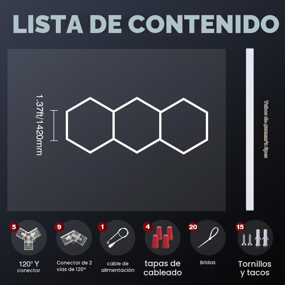 128W 6500K Lámpara de techo para garaje LED hexagonal de panal de abeja deformable Dly Hexagon Garage para garaje, taller, almacén, sótano, gimnasio