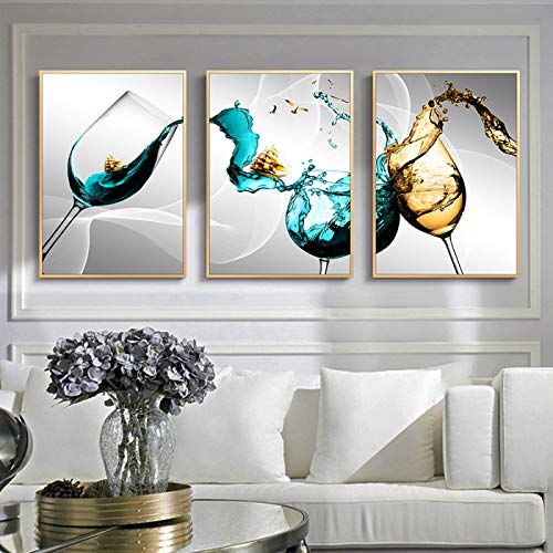 Toile impression mur art décor de qualité supérieure verre bleu 50x75