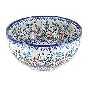 Blue Rose Polish Pottery Garden of Eden Medium Mixing Bowl