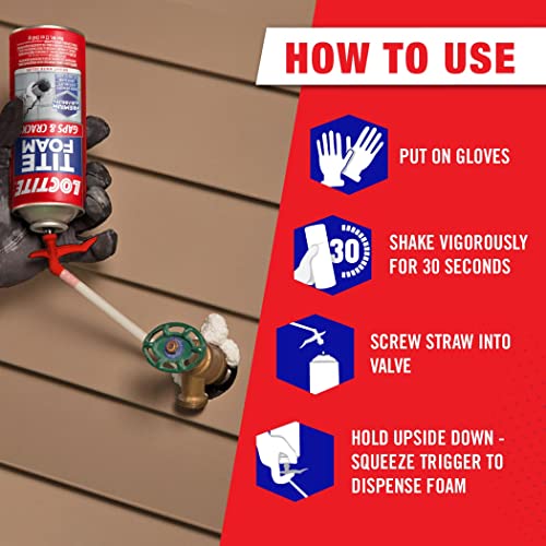 image for Loctite Tite Foam Gaps & Cracks Spray Foam Sealant, 12 fl oz Can, 12 P