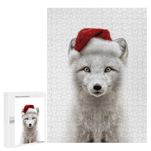 Rompecabezas de 500 piezas para adultos con diseño de zorro navideño y lógica familiar
