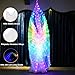 Reicyfang LED Belly Dance Wings with Stick, LED Isis Wings, Glow Light Up Belly Dance Costumes, LED Lights Belly Dance Isis Wings Carnival Rave Costumes Outfits(Adult Colorful)