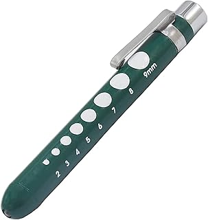 AAProTools Pen Light Nurse Penlight Medical Reusable White Led Pen Light with Pupil Gauge Measurements for Doctor Stethoscope Healthcare Nursing School Students(Dark Green)