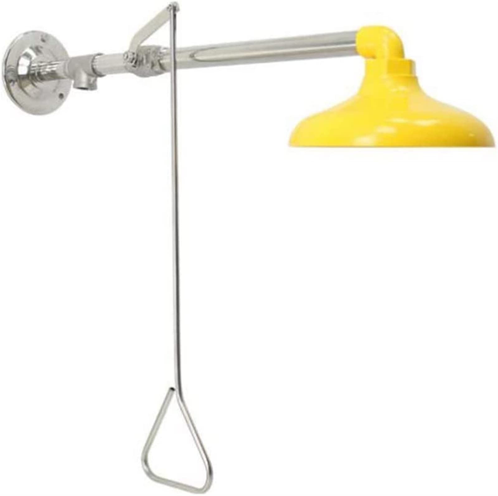 Lavaojos de seguridad, estación de lavado de ojos de seguridad de emergencia, suministro horizontal, ducha de agua de 75,7 l/min, ducha de seguridad montada en la pared con cabezal de