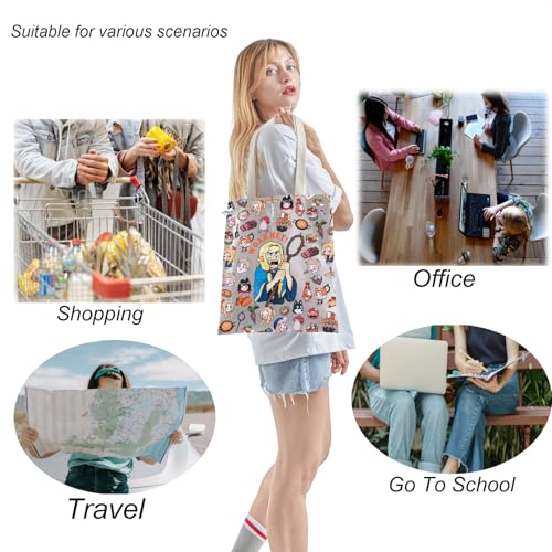 TSOTMO Dungeon Chimera Merch Woah Hey Anime Tote Bag for Dungeon Fans Dungeon Meshi Gift for Anime Lovers (WOAH HEY)4