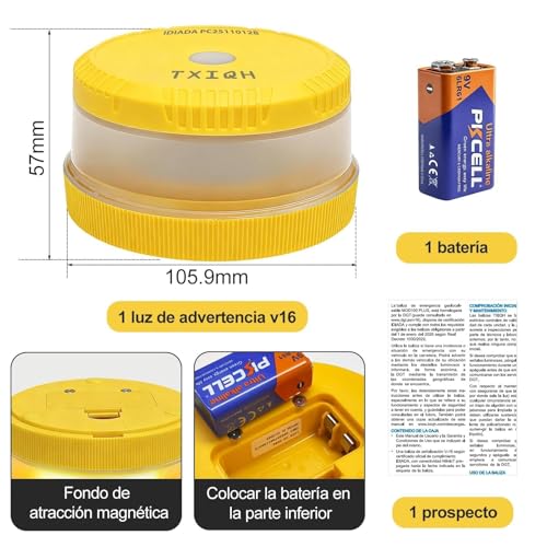 Baliza V16 homologada DGT 3.0 geolocalizable con protección IP54 2