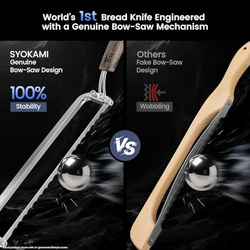 SYOKAMI 2026 Upgrade Bread Knife for Homemade Bread, World's 1st Bow-Design - image 2