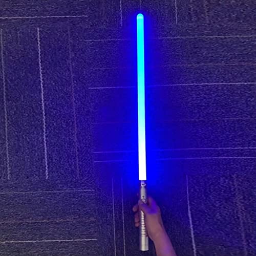 Sable de Luz RGB con de Metal, Sable de Luz LED Que Cambia de 7 Colores con Efectos de Sonido para Regalo de Juego de rol de Cosplay (Azul)