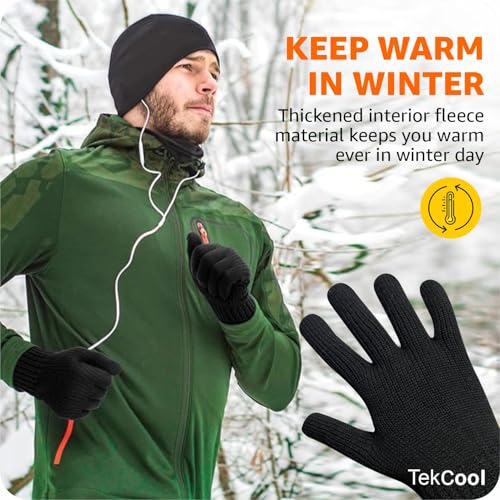 Image of TEKCOOL Winter Gloves for Men & Women with Touchscreen Finger Bike Winter Hand Gloves for Men Woolen Winter Gloves for Women Thermal Hand Gloves for Winter Warm Gloves Unisex