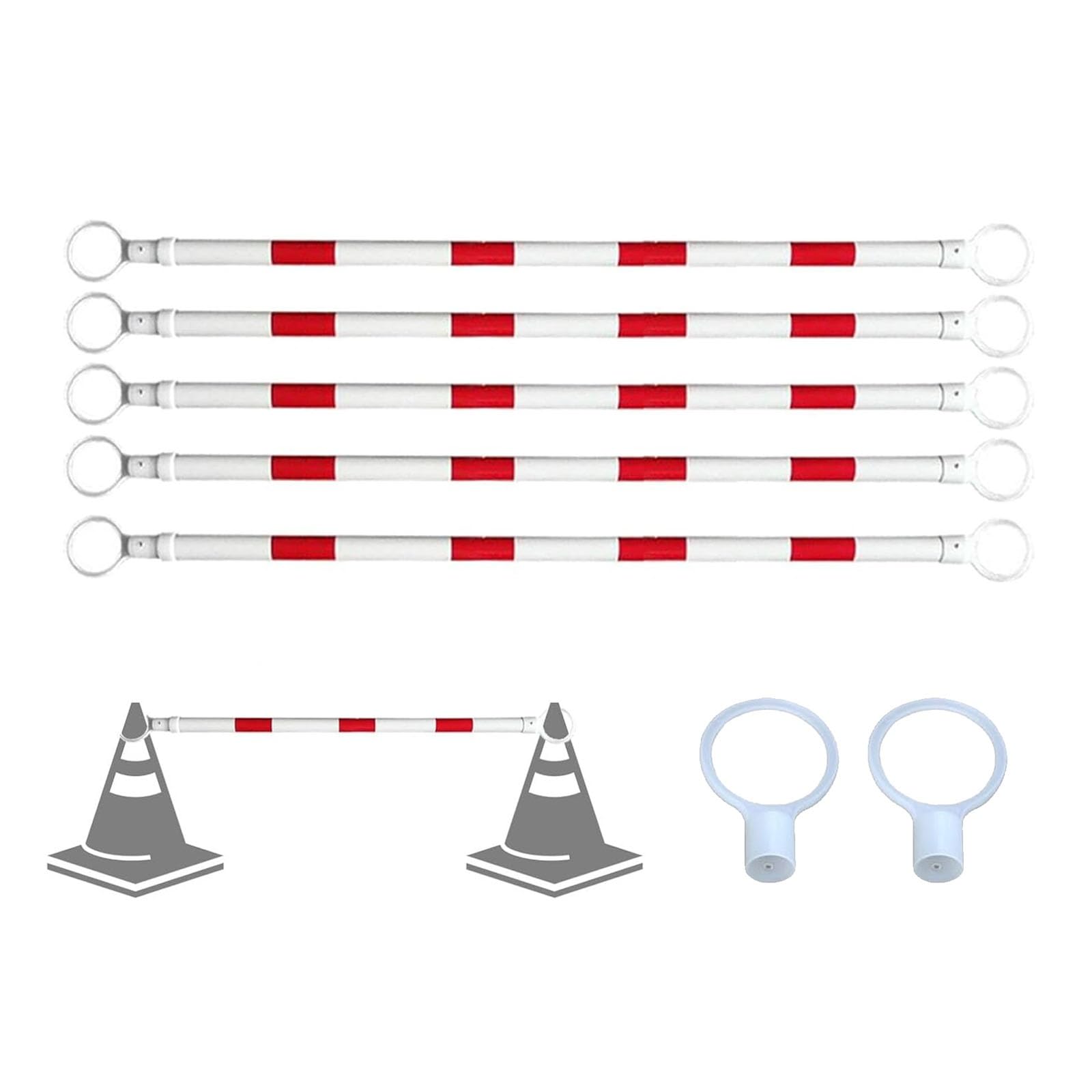 SGKOMN Expandable Traffic Cone Bar – 4ft to 6.56ft, Retractable Safety Barrier for Parking Lots & Road Construction, Traffic Safety Equipment, R/15pcs-4.1ft-6.56ft