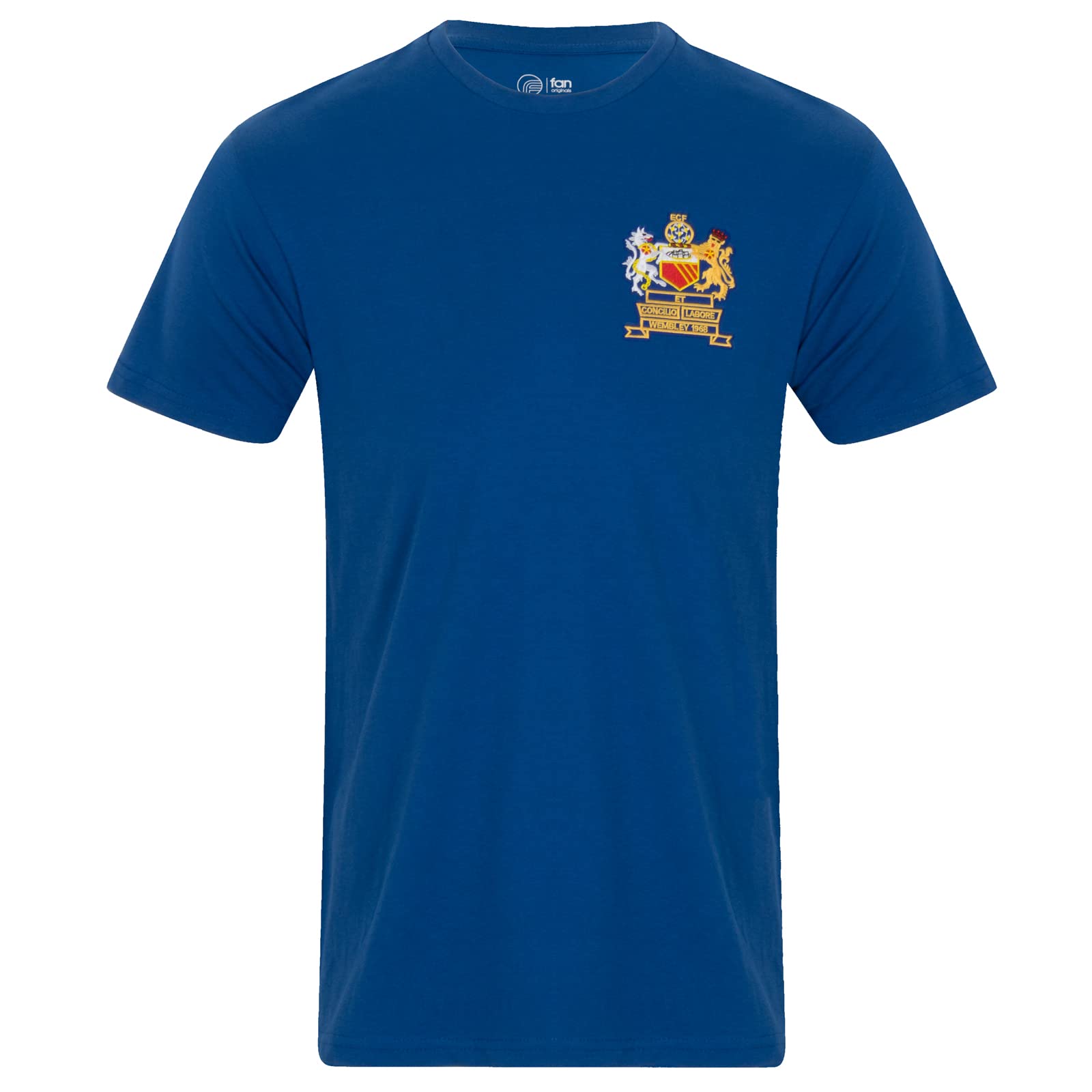 Manchester Crest T-Shirt Mens 1968 European Colours Blue
