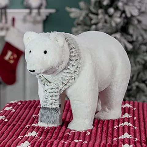 Faux Fur Polar Bear Christmas Decoration Cover