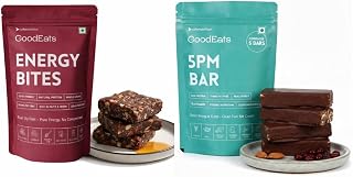 GOODEATS CRAVINGS-CONTROL COMBO: Energy Bites + 5PM Bars | Natural Protein, Dry Fruit & Nut Seed Snack Bars | Healthy Even Price In India