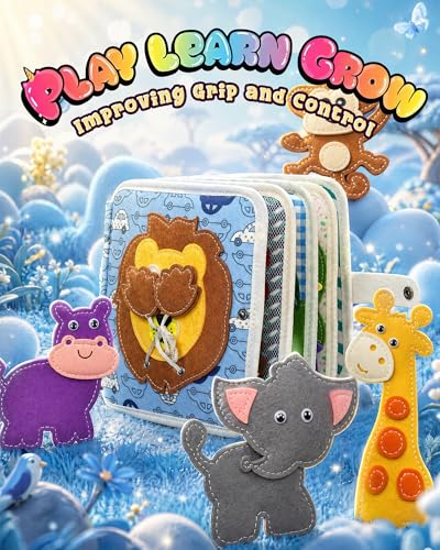 Image of Montessori Busy Book, 8-Page Sensory Activity Toy, Lion