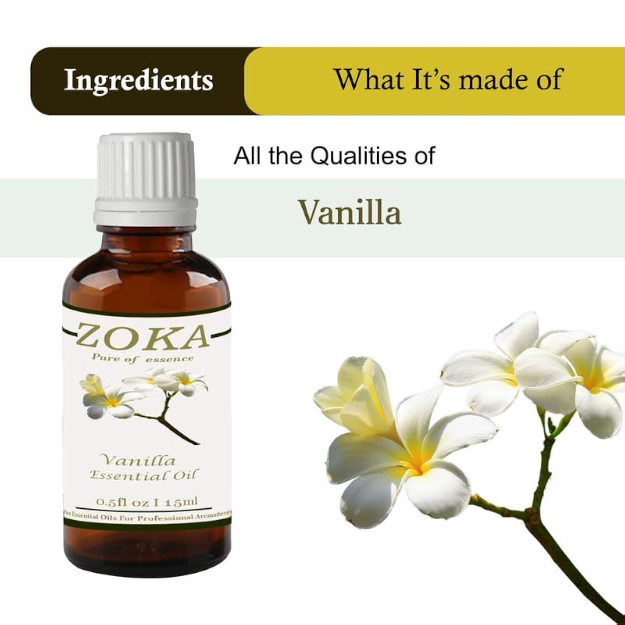 Zoka Vanilla Essential Pure Natural Oil Pack of 4