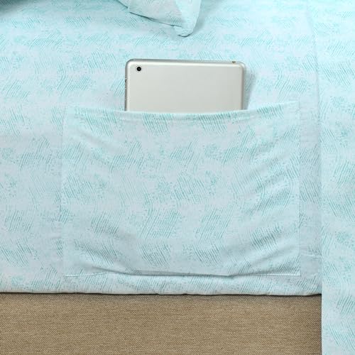 Elegant Comfort Softest and Coziest 6-Piece Sheet Set - 1500 Premium Hotel Quality Microfiber - Deep Pocket, Wrinkle Resistant 6-Piece Wave Pattern Bed Sheet Set, Full, Wave Aqua