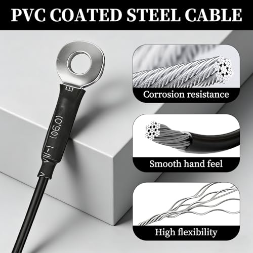 Câble en acier inoxydable 3,3 mm avec œillets pour extérieur - 3