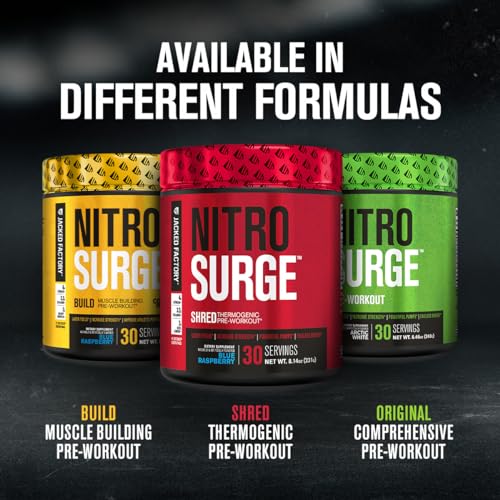 Jacked Factory Nitrosurge Shred Pre Workout Supplement - Energy Booster, Instant Strength Gains, Sharp Focus, Powerful Pumps - Nitric Oxide Booster & Preworkout Powder - 30Sv, Orange Pineapple thumb #6