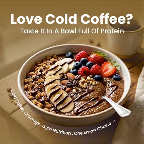 Image of Health Ninja High Protein Cold Coffee Oats | Cold Coffee Oats | 22% Protein, 11% Fibre | No White Sugar | Healthy Breakfast Oats