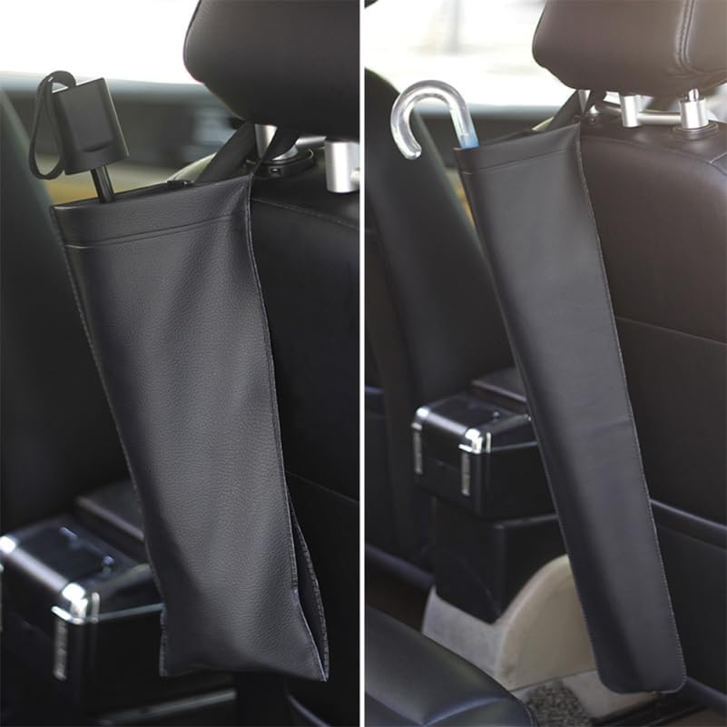 Waterproof Pu Umbrella Bag Folding Portable Pouch for Compact Travel Umbrellas Car Organizer Storage 22.83X6.10X0.39 Inch
