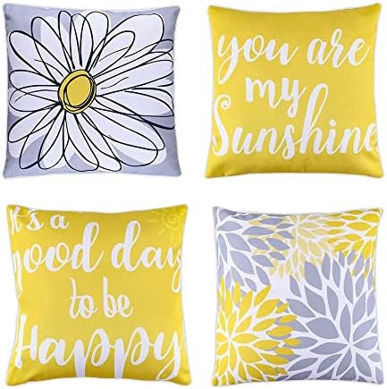 Outdoor Waterproof Throw Pillow Covers, Tropical Plants Waterproof Cushion Cover, Waterproof Cushion Case for Outdoor Patio Garden Blench Tent Living Room and Sofa - 18 x 18 Inches