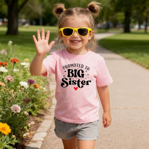 Image of Big Sister Shirt for Girls Toddler Kids Pregnancy Announcement Promoted to Big Sis T-Shirt Summer Short Sleeve Top