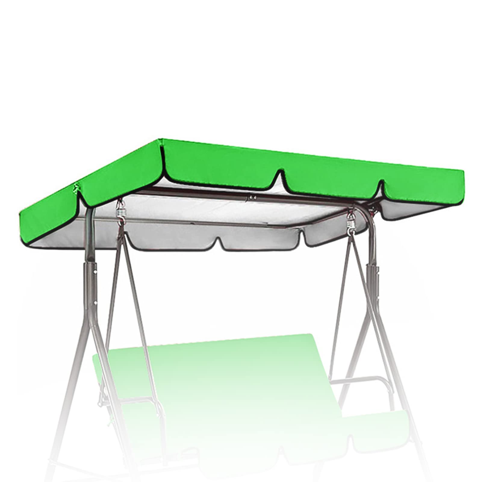 Replacement Canopy for Swing Seat, Swing Chair Canopy Replacement, 2 & 3 Seater Hammock Cover with 4 Reinforced Corner Pockets, Waterproof Sun Shade,Green,249 * 185 * 18cm