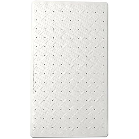 Tike Smart Maze Natural Rubber Non-Slip Bathtub & Shower Mat, 28”x16,” Drainage Holes, Non-Toxic, Safe, Machine-Washable, Superior Grip, Non-Slip Bath Mat, White (for Smooth/Non-Textured TUBS ONLY) Cover