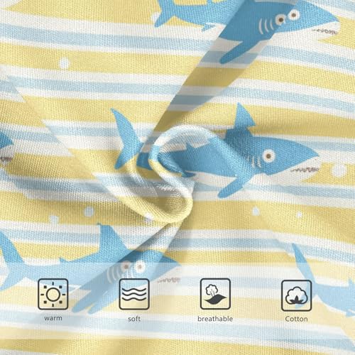 Wusikd Shark Girls' Underwear Cotton Yellow Stripe Girls Briefs Soft Toddler Underwear 2T3
