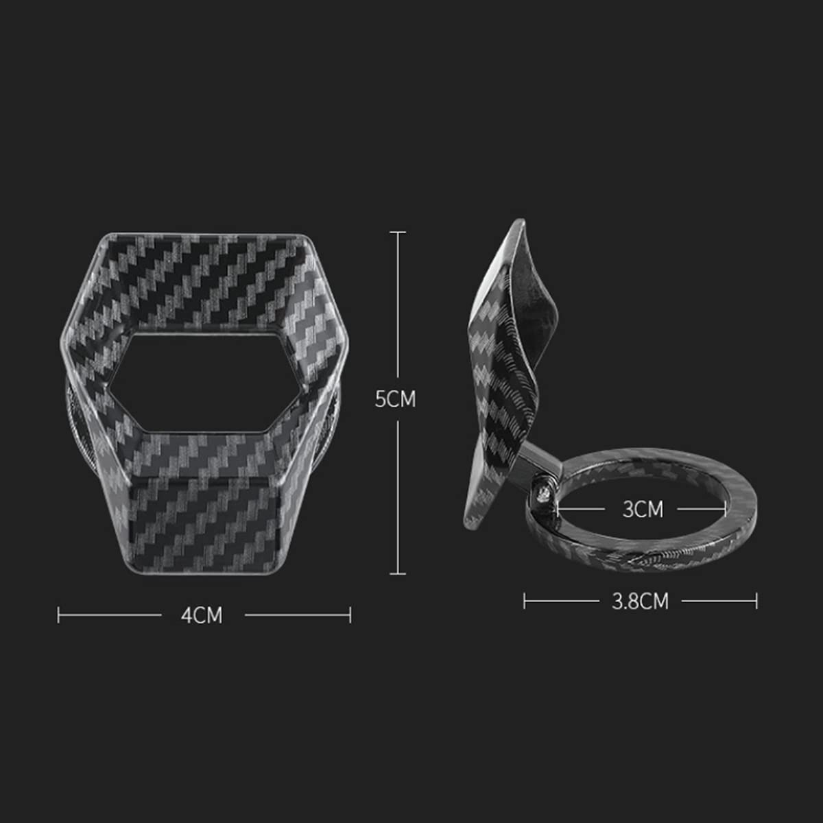 Push to Start Cover - Universal Engine Starts Stop Button Covers, Anti-Scratch, Carbon Fibre