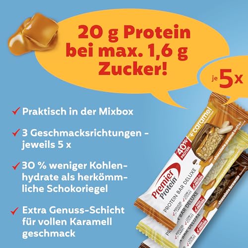 Premier Protein - Protein Bar Deluxe 40% - Multiflavourbox - 15x50g - Low sugar - Low Carb - palmölfrei – Ansicht 3