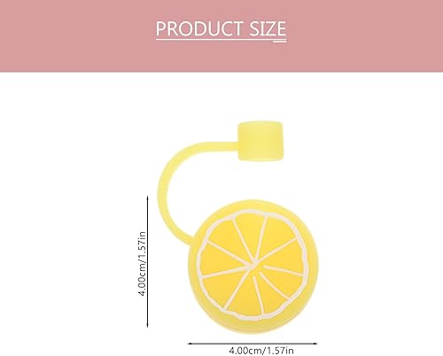 Miniatura 9 de Tapón de popote de silicona, 3 unidades, fundas de paja de limón, reutilizables, cubiertas de pajita de silicona, tapones para vasos y pajita de