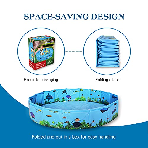 Foldable Dog Pool, Portable Pet Bathing Tub Hard Plastic Swimming Bath Pvc Pet Kiddie Pool Bathtub For Large Dogs Cats & Kids Outdoor Indoor Leakproof Collapsible Pool #TOP6